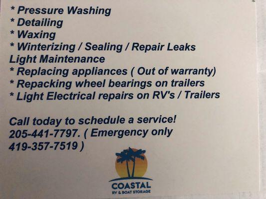 Services offered with Coastal Pressure Washing & Detailing?