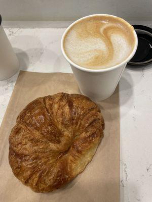 Croissant and cappuccino