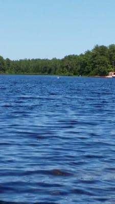 View of campground lake