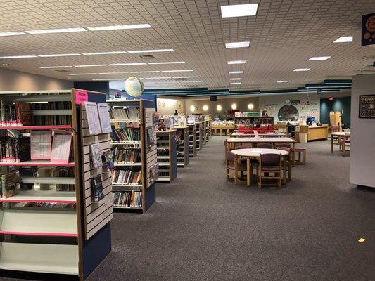 Tables for younger kids to sit and look at books or adults to read to them