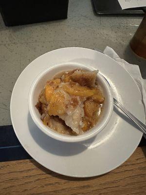 Peach cobbler. Very good!