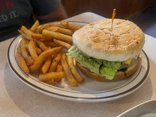 1/2 pound burger and fries