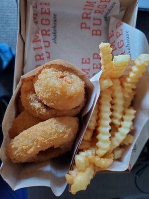 Fries and onion rings