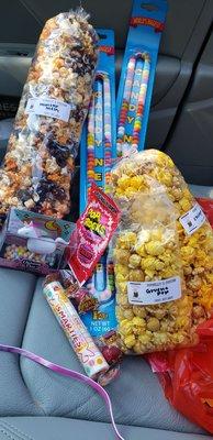 My candy & popcorn haul.