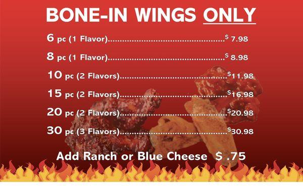 Bone in wings only