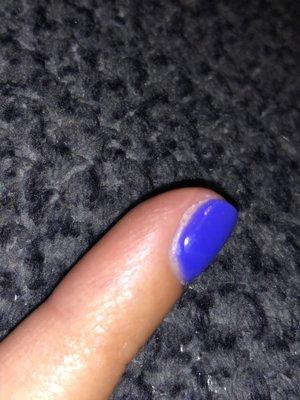 There's a smudge that he didn't fix on the side of my nail