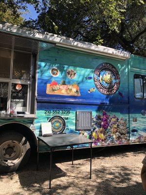 One of the food trucks set up at the moment!