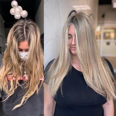 Blonde hair ‍ done by Chrissy!