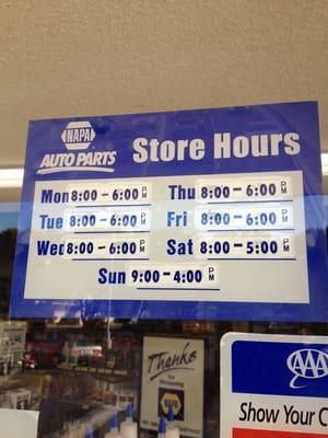 Store hours