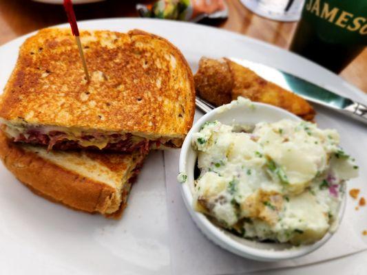 Cornbeef with Swiss and potato salad