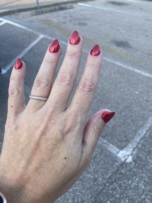 Powder dip nails with chrome finish