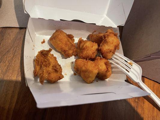 FYI, stay away from the chicken bites not worth the money. They're also tiny and super greasy.