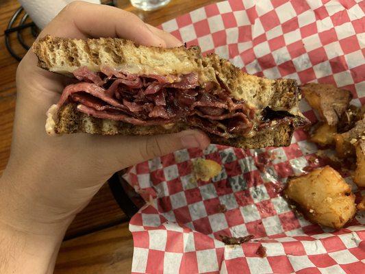 The Reuben with potatoes