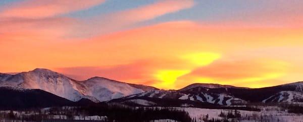 Beautiful sunset from Fraser looking toward the Winter Park Ski Area