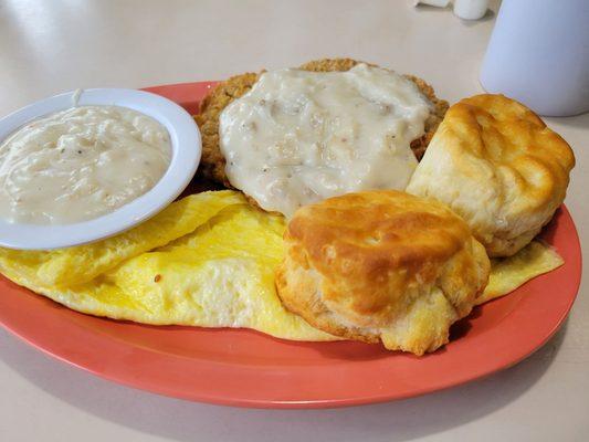 Country fried steak breakfast.