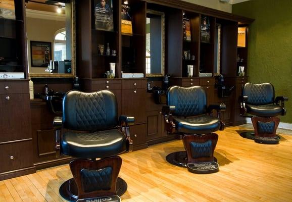 Our newest addition, the private men's barbering area.