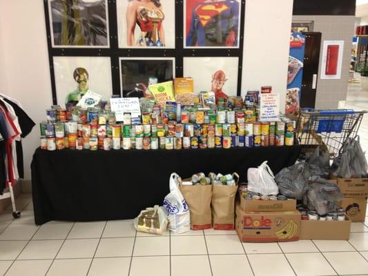 Food Bank donation on Free Comic Book Day.