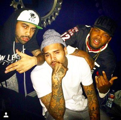 Chris Brown and Rayven Justice at Star Hookah