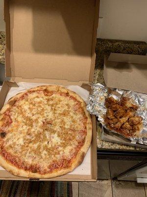 Large 16" Pizza 1 Topping and 10 Wings