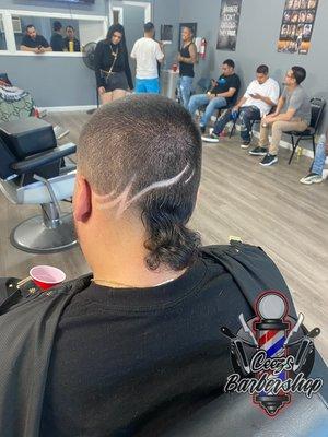 Design done by Ceez the barber on the grand opening