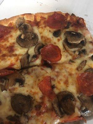 Pepperoni and mushroom