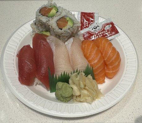 Nigiri and salmon roll combo