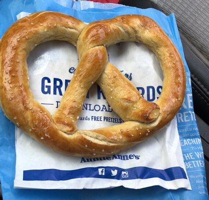 Yummy hot fresh baked pretzel