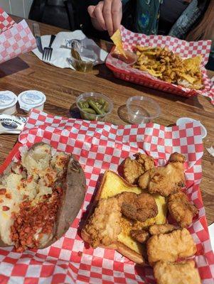 Fried catfish and nachos