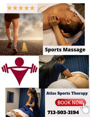 Sports Massage is a deep tissue manipulation therapy geared towards injury prevention, rehabilitation and enhancing performance.
 Book Now!