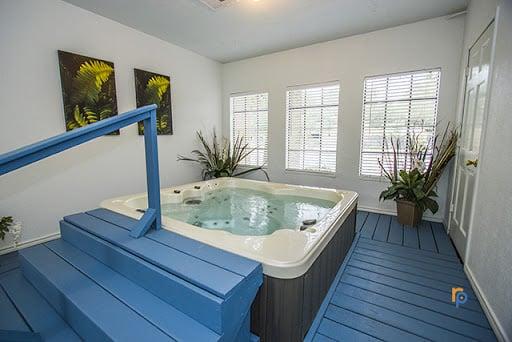 TAKE A DIP IN OUR HOT TUB FOR A RELAXING EVENING.