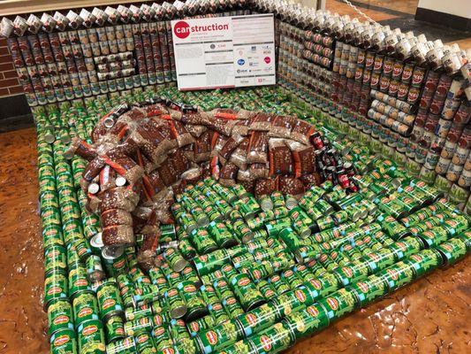 A horse made from cans