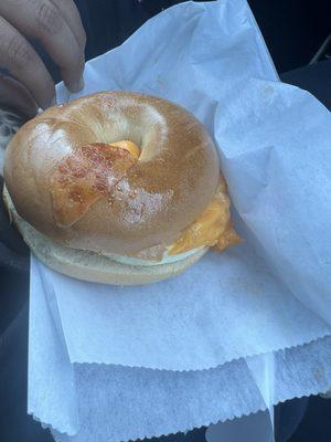 Plain Bagel with bacon, egg, cheese