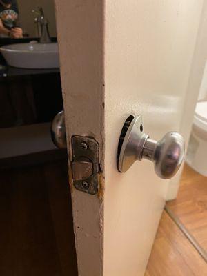 Could not close/lock bathroom door.