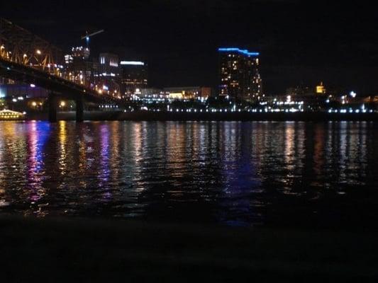 the view of cincy from the boat