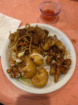 10 Walnut Shrimp 12 Mongolian beef chow mien general beef