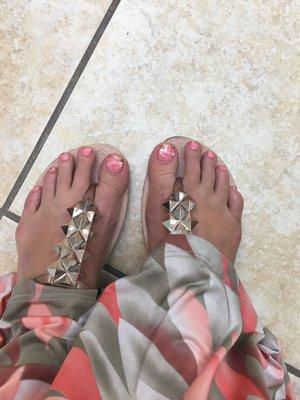 My pedicure with normal polish