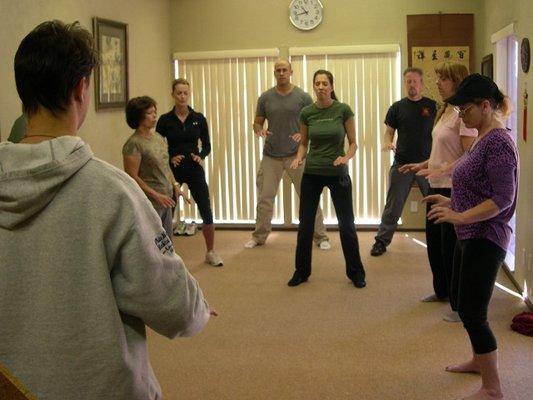 James at a class in Carmichael.