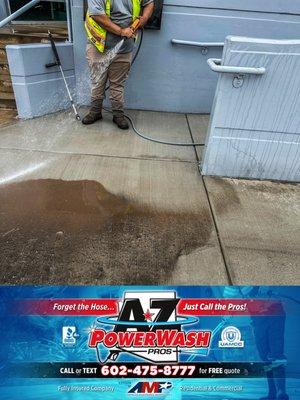 Commercial pressure washing sidewalk cleaning