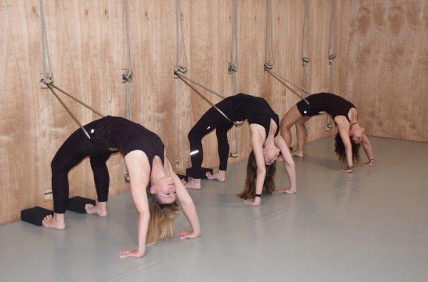 Rope wall yoga