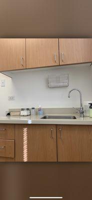 Sink area in exam room