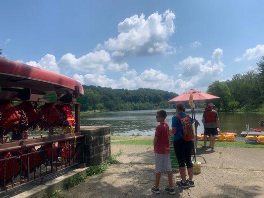 Folks waiting to kayak