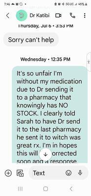 Dr. KATIBI is the bestbut he keeps a host of rude a!! Unprofessional lack of empathy staff.  the blank SAM who answers calls