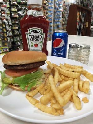 We have great burgers with all the fixings too!