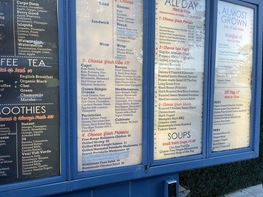 Grown Drive Thru Menu