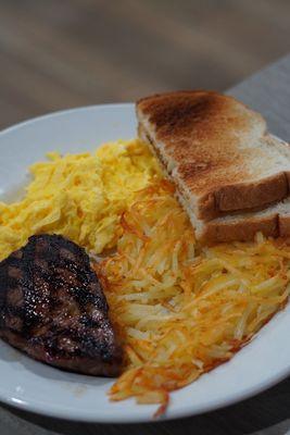 Steak and eggs