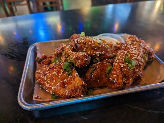 CHICKEN WINGS BREADED TOSSED IN KOREAN