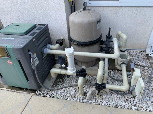 New piping, sandy valves and electrical boxes added to our existing equipment. Also salt water equipment added.