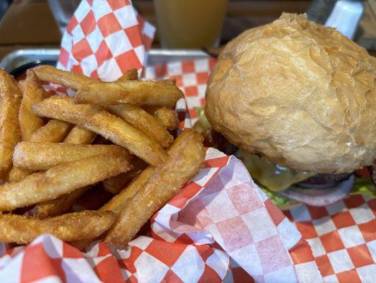 Duke Burger with fries