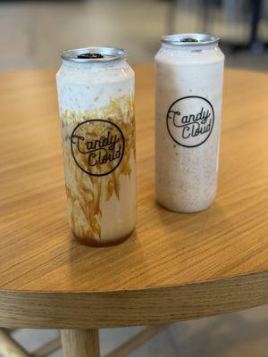 Caramel Latte with Cloud foam (Left) and Dirt Pie Shake (right)