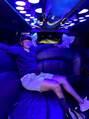 Inside the limo